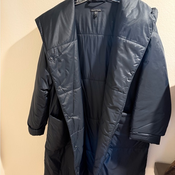 Eileen Fisher Charcoal Puffer Jacket - Picture 3 of 6